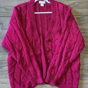 Berry Mohair Cardigan